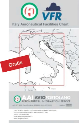 Gratis! Übersichtstkarte Italien bei Bestellung von Avioportolano-Produkten.