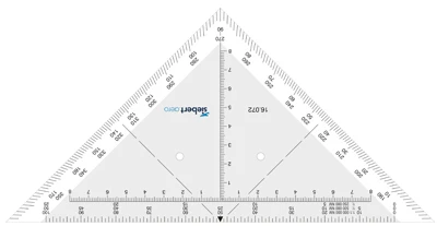 Triangulare track line protractors