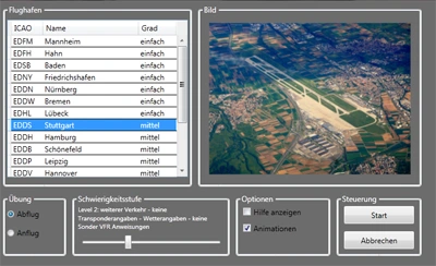 VFR radiotelephone simulator, German