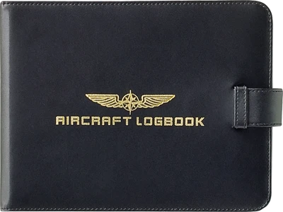 Leather aircraft logbook cover