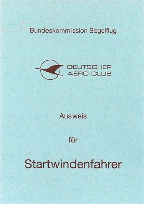 Lauching winch operators certificate, German