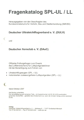 Fragenkatalog Ultraleicht - Buch