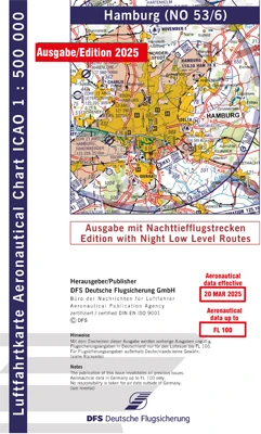 ICAO-Karten Deutschland 2025 mit Nachttiefflugstrecken