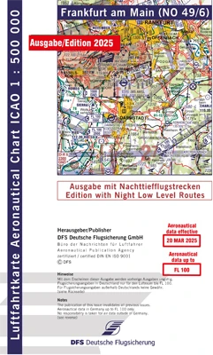 ICAO-Karten Deutschland 2025 mit Nachttiefflugstrecken