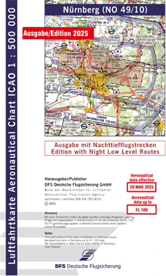 ICAO-Karten Deutschland 2025 mit Nachttiefflugstrecken