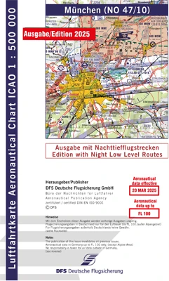 ICAO-Karten Deutschland 2025 mit Nachttiefflugstrecken