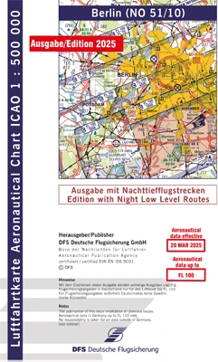 ICAO-Karten Deutschland 2025 mit Nachttiefflugstrecken