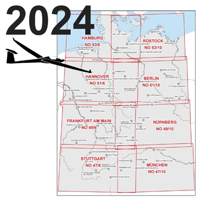 ICAO-Segelflugkarten Deutschland 2024 (Vorbestellung)