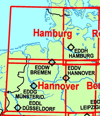 Zusammengesetzte ICAO-Segelflugkarten Deutschland 2024