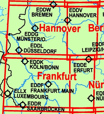Zusammengesetzte ICAO-Segelflugkarten Deutschland 2025