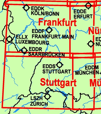 Zusammengesetzte ICAO-Segelflugkarten Deutschland 2025