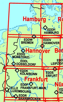 Zusammengesetzte ICAO-Segelflugkarten Deutschland 2025