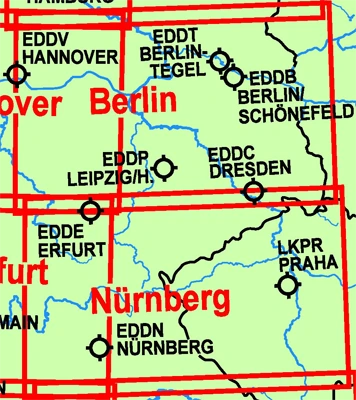 Zusammengesetzte ICAO-Segelflugkarten Deutschland 2025