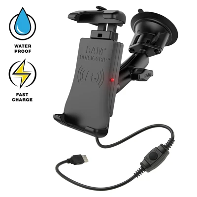 Quick-Grip Wireless Charging Holder with suction cup, ball 1