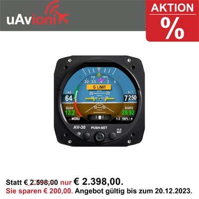 uAvionix AV-30-C EFIS, mit EASA-Zulassung