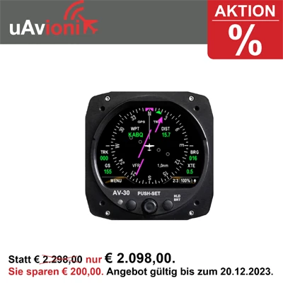 uAvionix AV-30-E EFIS mit AV-Link, nicht zertifiziert