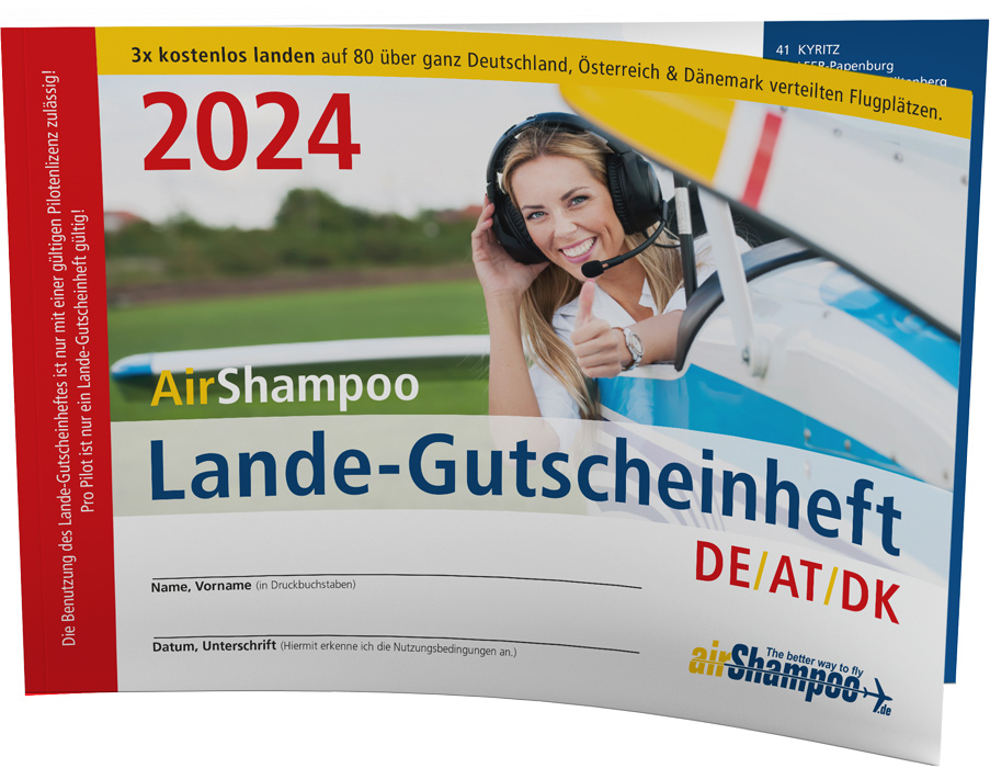 AirShampoo LandeGutscheinheft 2024 Siebert Luftfahrtbedarf